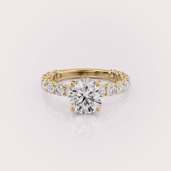 Round cut lab diamond engagement ring