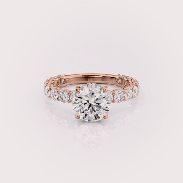 Round cut lab diamond engagement ring