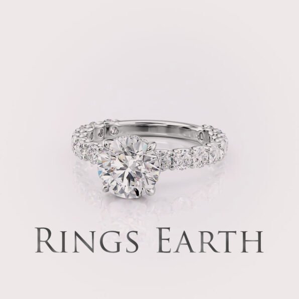 Round cut lab diamond engagement ring