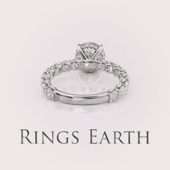 Round cut lab diamond engagement ring