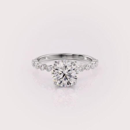 Round Cut Lab Diamond Engagement Ring