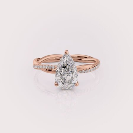 Pear Cut Lab Diamond Engagement Ring