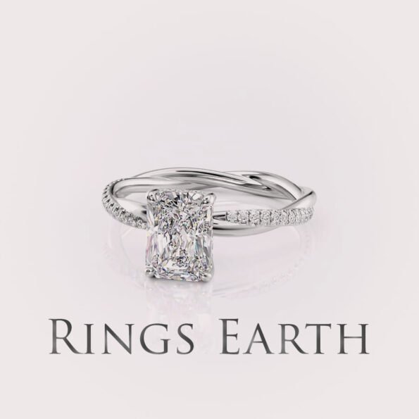 Radiant Cut Lab Diamond Engagement Ring