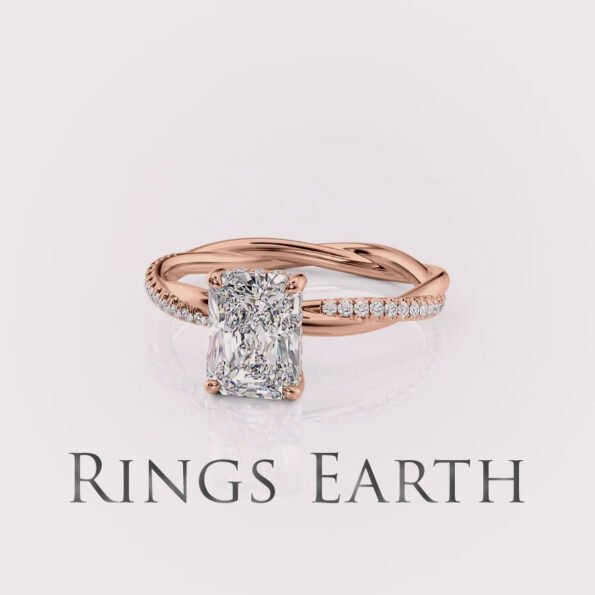 Radiant Cut Lab Diamond Engagement Ring