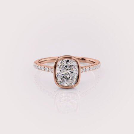 elongated cushion cut lab diamond engagement ring