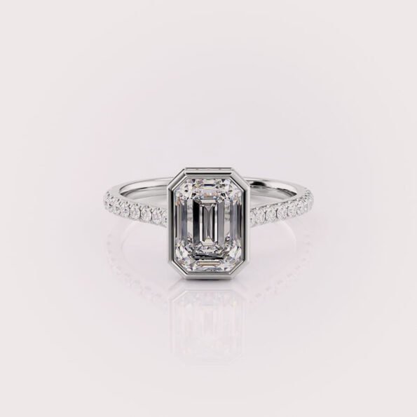 emerald cut lab diamond engagement ring