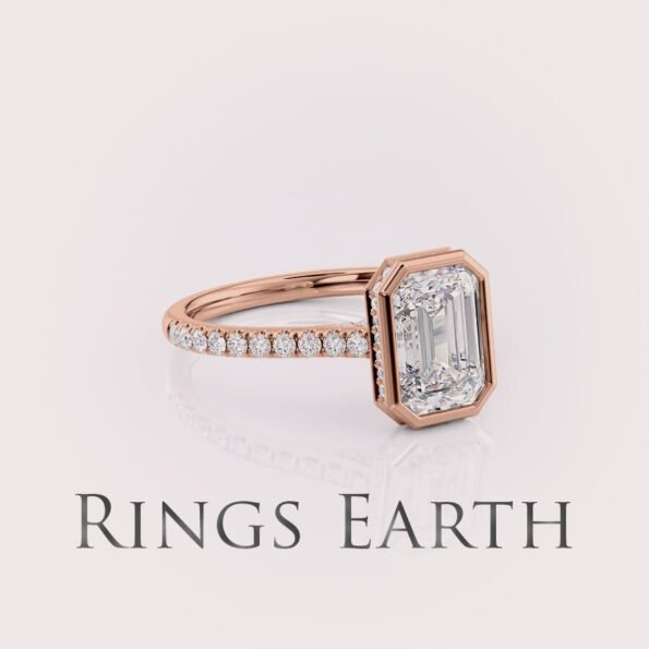 emerald cut lab diamond engagement ring