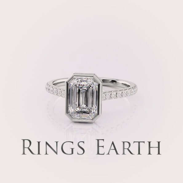 emerald cut lab diamond engagement ring