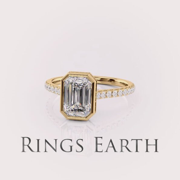 emerald cut lab diamond engagement ring