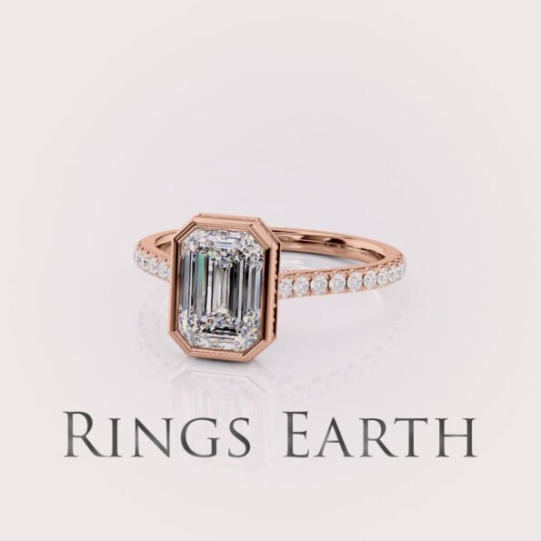 emerald cut lab diamond engagement ring