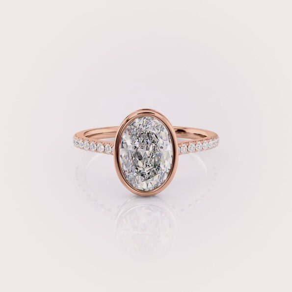 oval cut lab diamond engagement ring