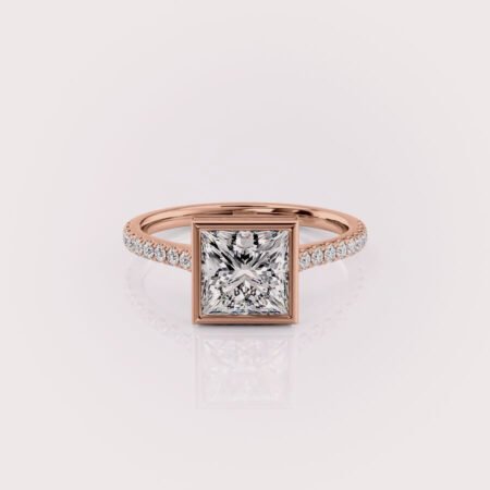 princess cut lab diamond engagement ring