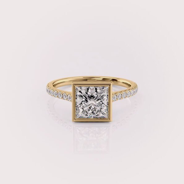 princess cut lab diamond engagement ring