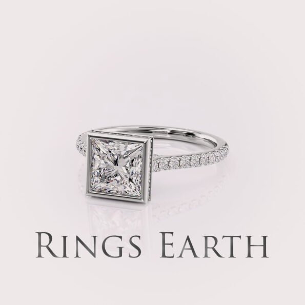 princess cut lab diamond engagement ring