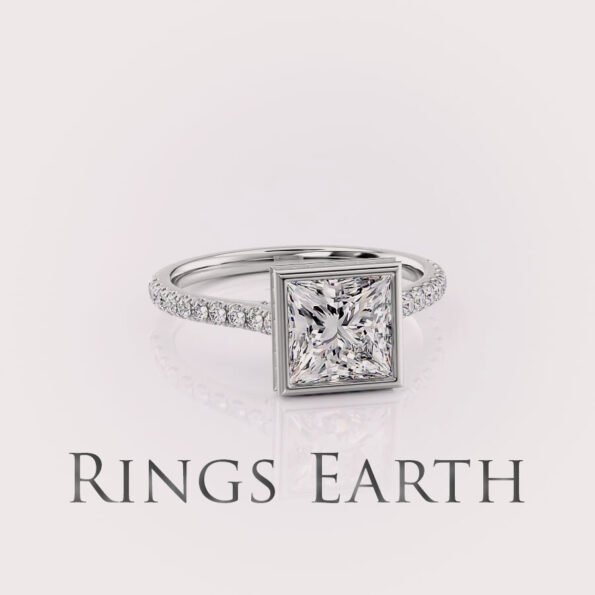 princess cut lab diamond engagement ring