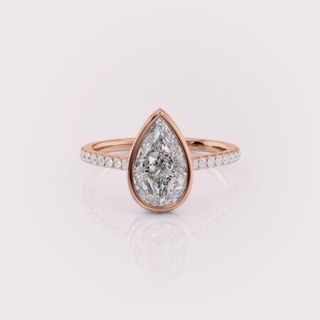 3ct pear cut lab diamond engagement ring