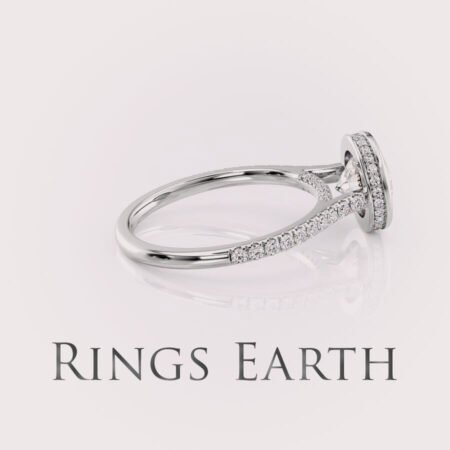 1.5ct round lab diamond bezel halo ring