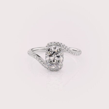 1.5ct elongated cushion lab diamond engagement ring