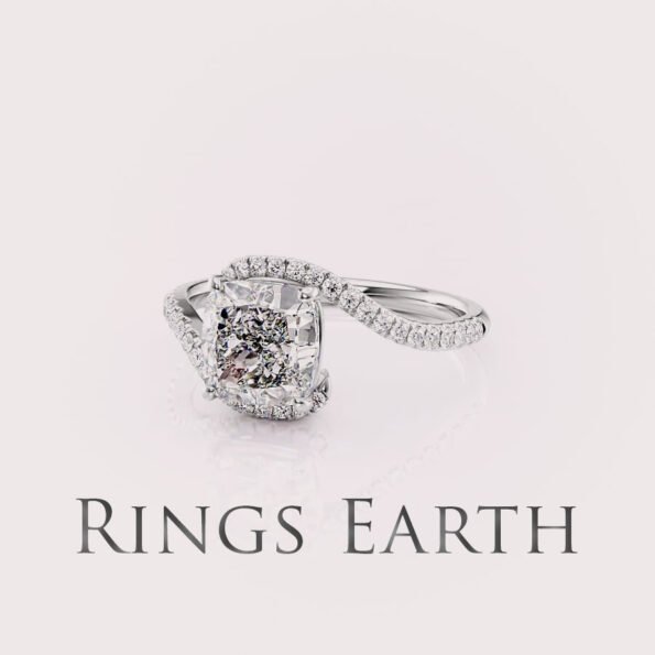 3 carat cushion lab diamond engagement ring