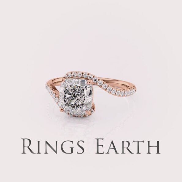 3 carat cushion lab diamond engagement ring