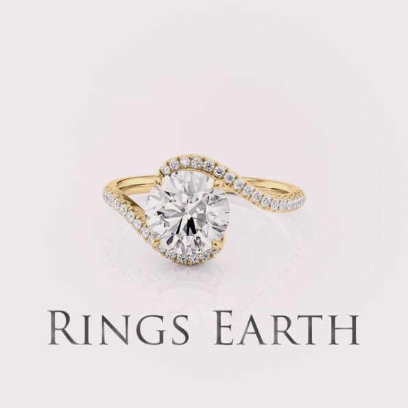 1.5ct radiant lab grown swirl engagement ring