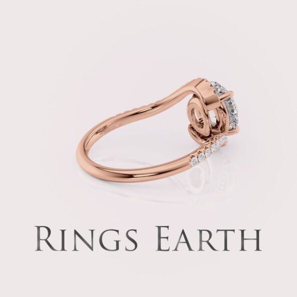 1.5ct radiant lab grown swirl engagement ring