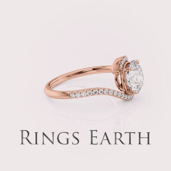 1.5ct radiant lab grown swirl engagement ring