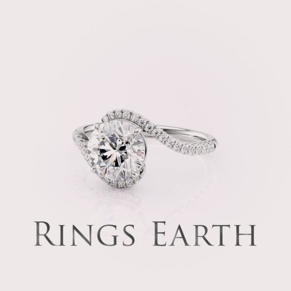 1.5ct radiant lab grown swirl engagement ring