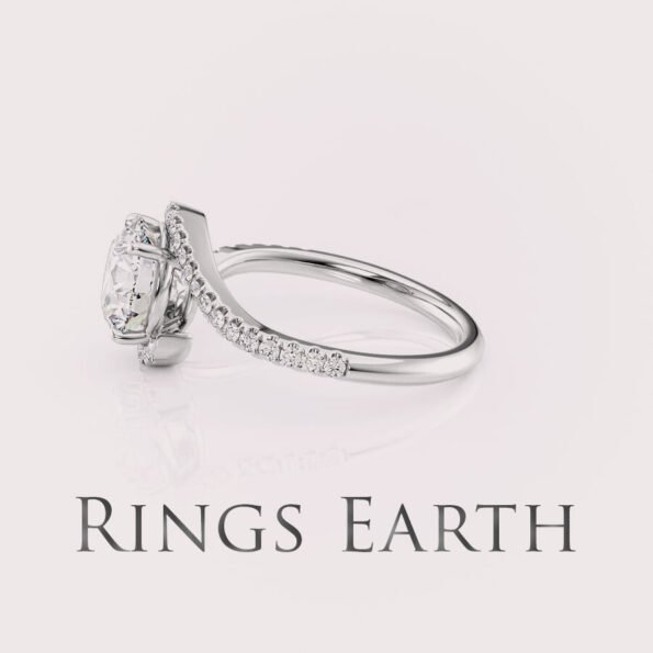 1.5ct radiant lab grown swirl engagement ring