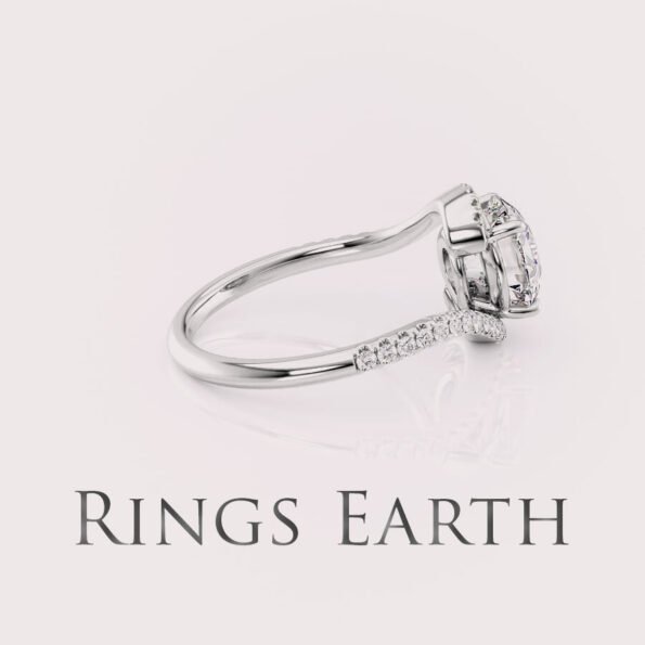 1.5ct radiant lab grown swirl engagement ring