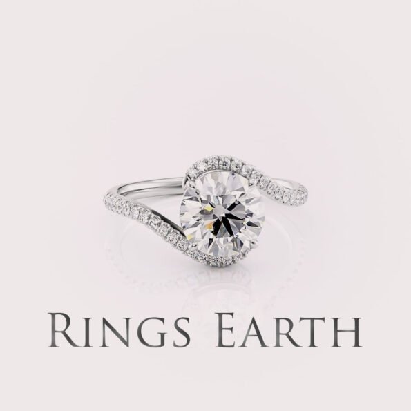 1.5ct radiant lab grown swirl engagement ring