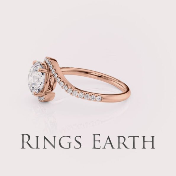 1.5ct radiant lab grown swirl engagement ring