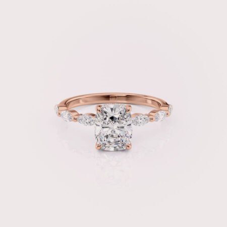 elongated cushion cut diamond engagement ring