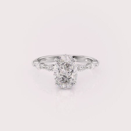 oval halo engagement ring