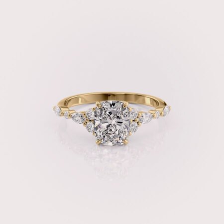 2.5ct elongated cushion lab diamond engagement ring