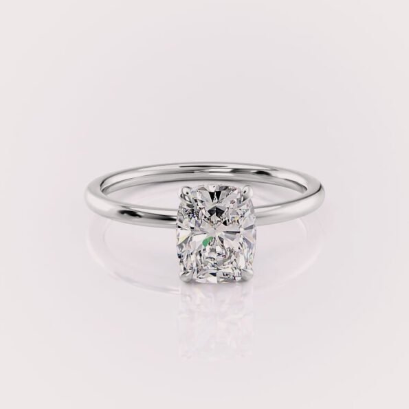 2.0ct elongated cushion cut lab diamond engagement ring