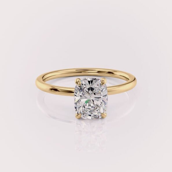 2.0ct elongated cushion cut lab diamond engagement ring