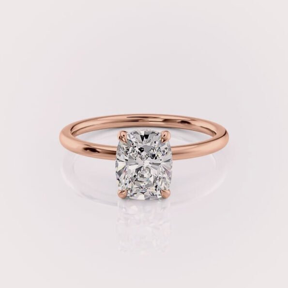 2.0ct elongated cushion cut lab diamond engagement ring