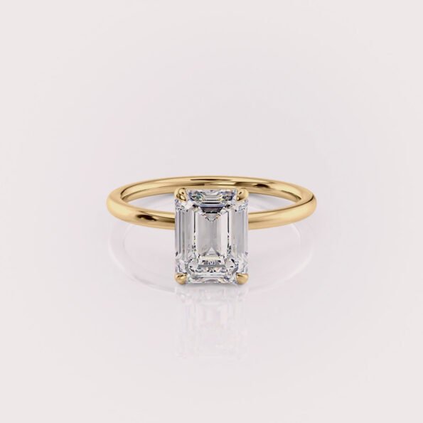 1.5ct emerald cut lab diamond engagement ring