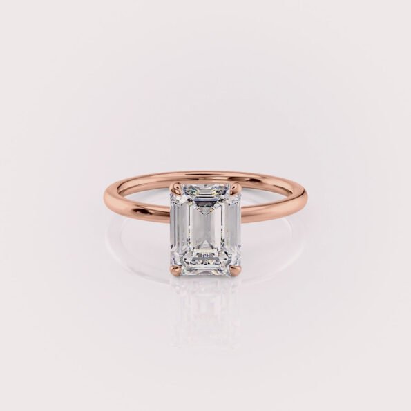 1.5ct emerald cut lab diamond engagement ring