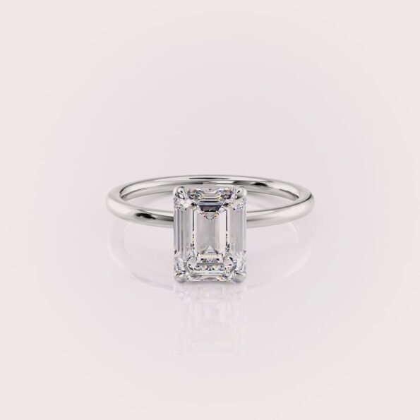 1.5ct emerald cut lab diamond engagement ring