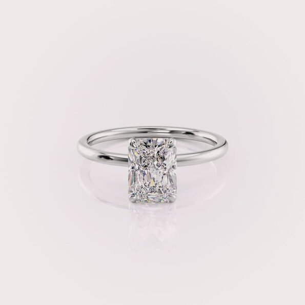 2ct radiant cut lab diamond engagement ring