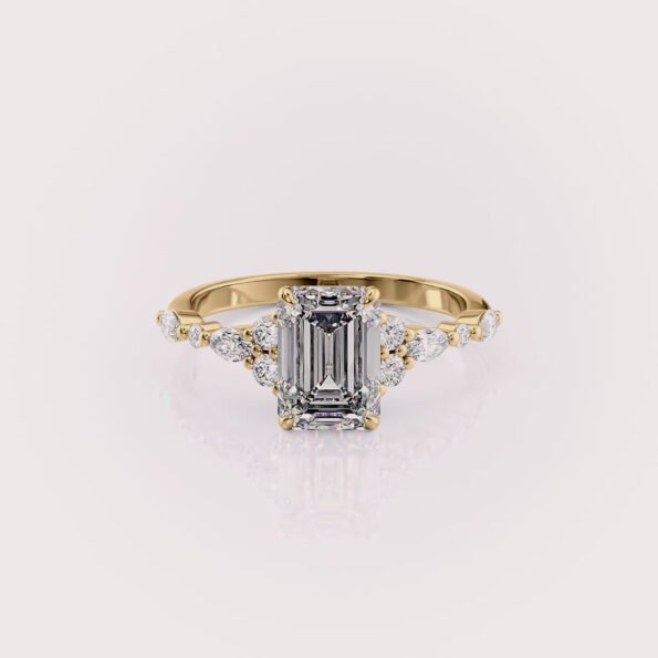 3.0ct emerald cut lab diamond engagement ring