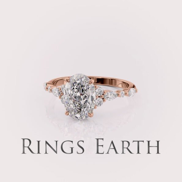 2.5ct oval cut lab diamond engagement ring