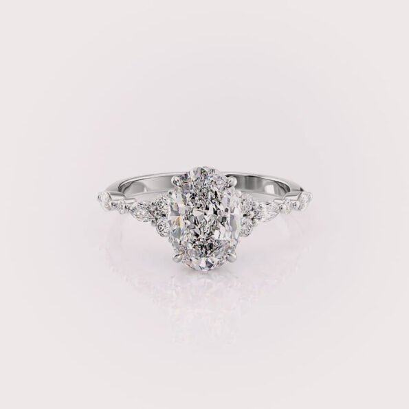 2.5ct oval cut lab diamond engagement ring