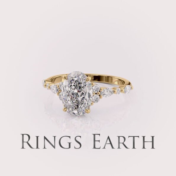 2.5ct oval cut lab diamond engagement ring