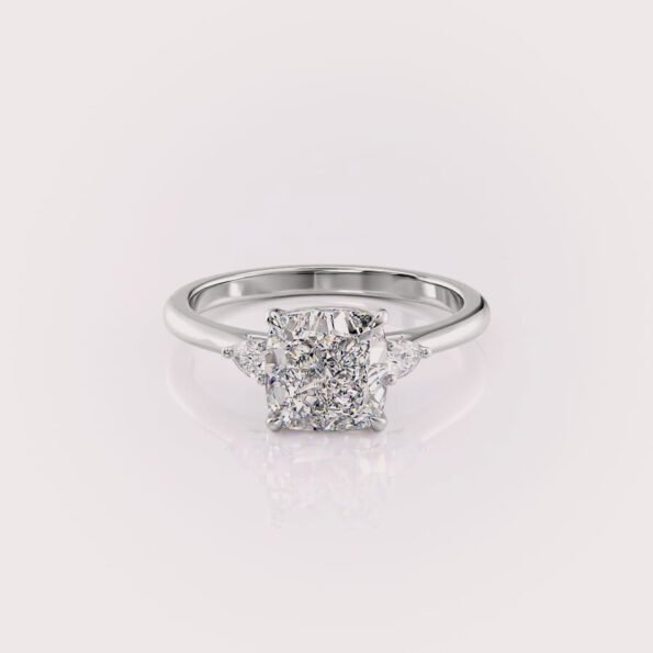 2.5ct cushion cut lab diamond engagement ring