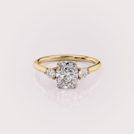 2 carat elongated cushion cut lab diamond engagement ring