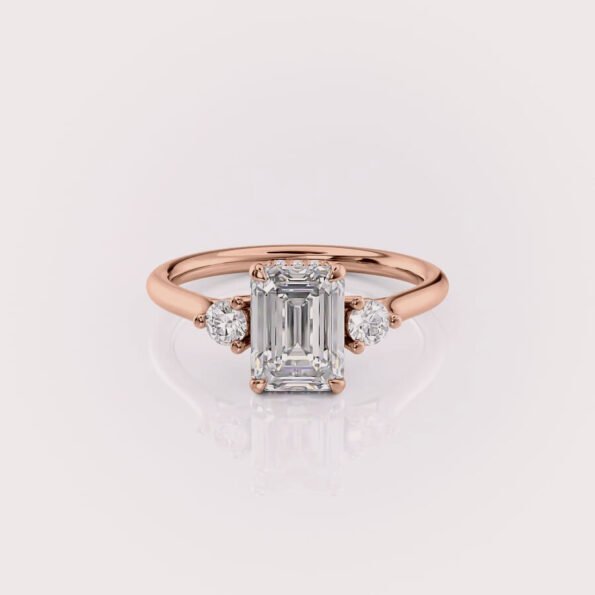 2 carat emerald cut lab diamond engagement ring