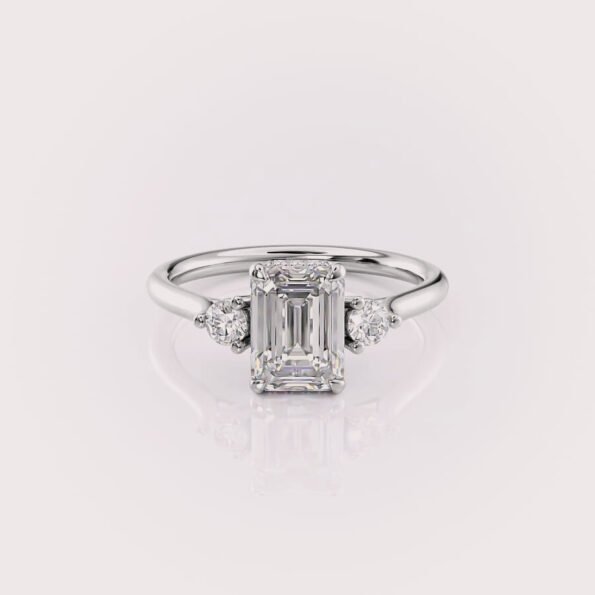 2 carat emerald cut lab diamond engagement ring